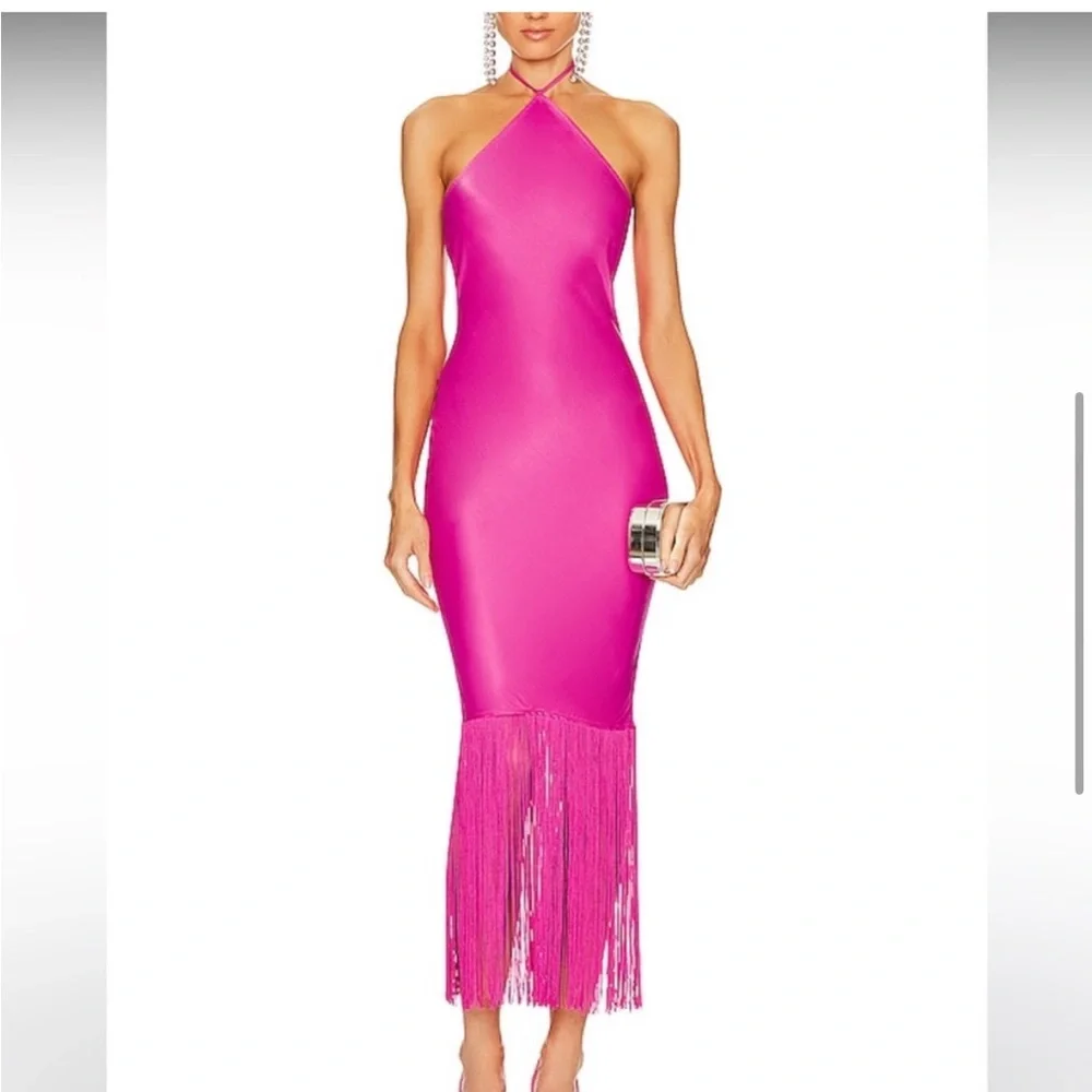 Camila Coehlo Payton Maxi Dress in Hot Pink Size XXS - Picture 5 of 8